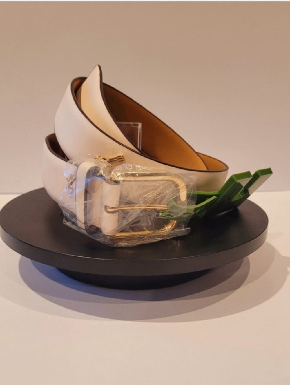 Kate Spade Cream Leather Belt with Gold Buckle NWT